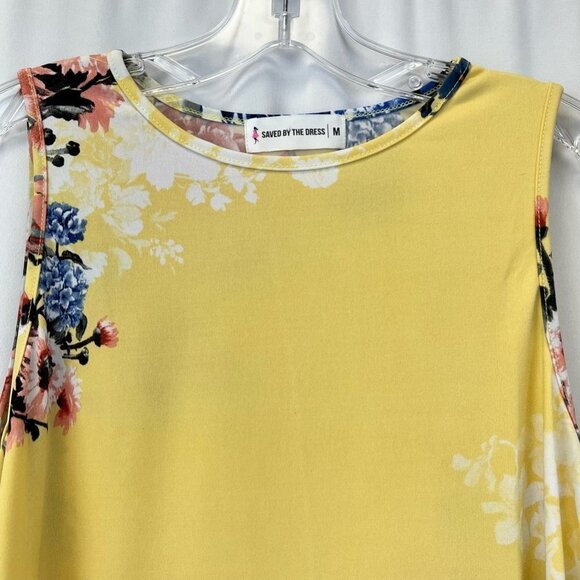 Saved By The Dress Womens Multicolor Floral Yellow/Multi Sleeveless Top Medium - Picture 3 of 11